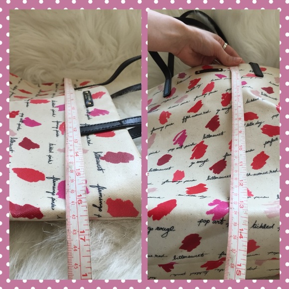 SOLD SOLD SOLD Kate Spade ♠️ lipstick smudge tote - Picture 3 of 8